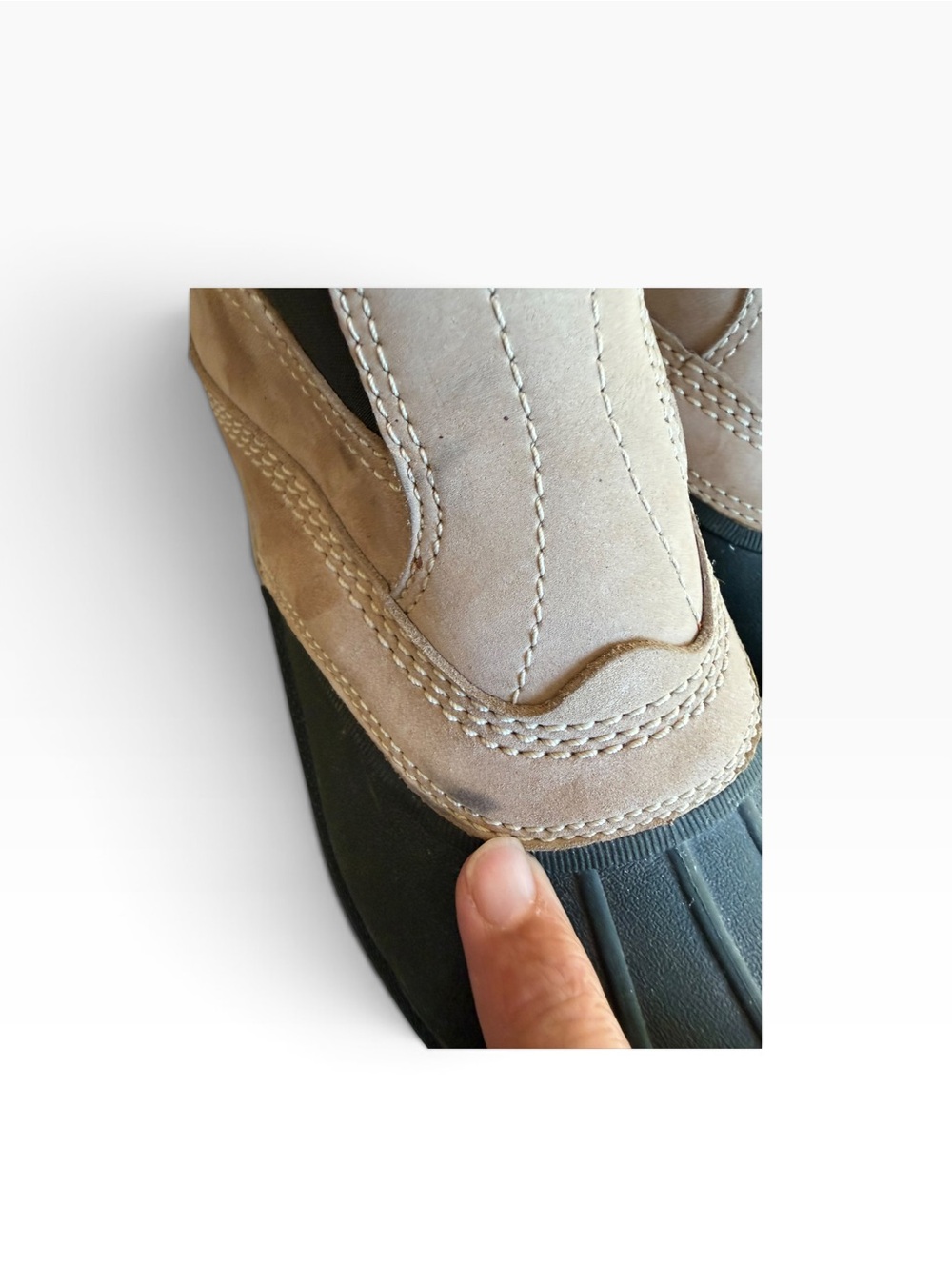 L.L. Bean Women’s Storm Chaser Green/Tan Waterproof Slip-on Ankle Duck Boots 7.5 - Picture 9 of 10